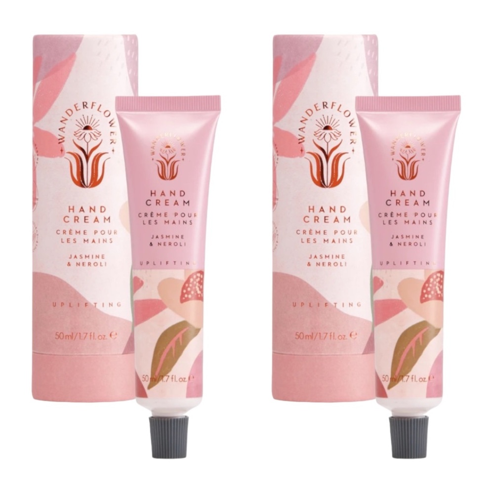 WANDERFLOWER HAND CREAM: UPLIFTING JASMINE & NEROLI 50ML X2 - BRAND NEW, SEALED